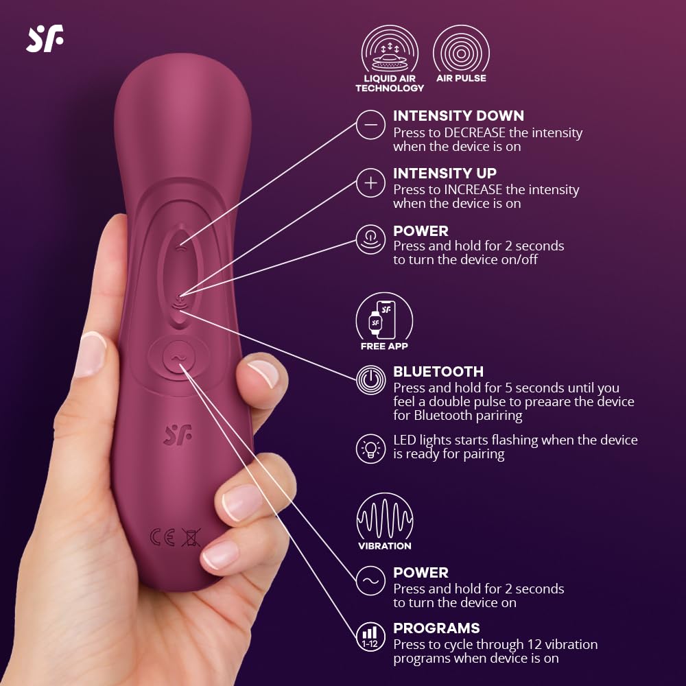 Satisfyer Pro 2 Generation 3 (Bluetooth Version) with Liquid Air Vibrator Sex Toy | Adult Toys for Women | Sucking Clitoral Stimulator | Vibrating Sexual Pleasure Device | Vibrators (Wine Red) - Image 3