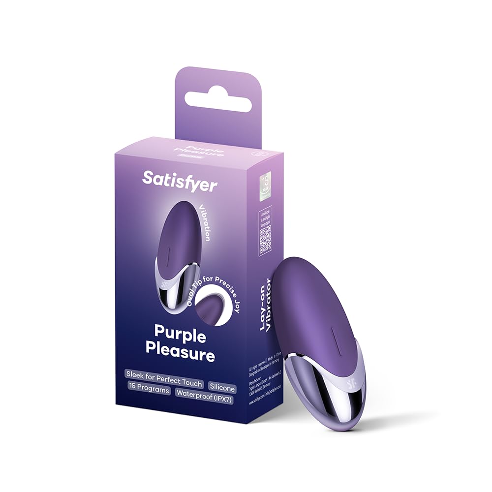 Satisfyer Purple Pleasure Vibrator Sex Toy | Adult Toys for Women | Lay-on Vibrator with 15 Vibration Modes | Vibrating Sexual Pleasure Device | Stimulation Vibrators | Female Wellness Tools