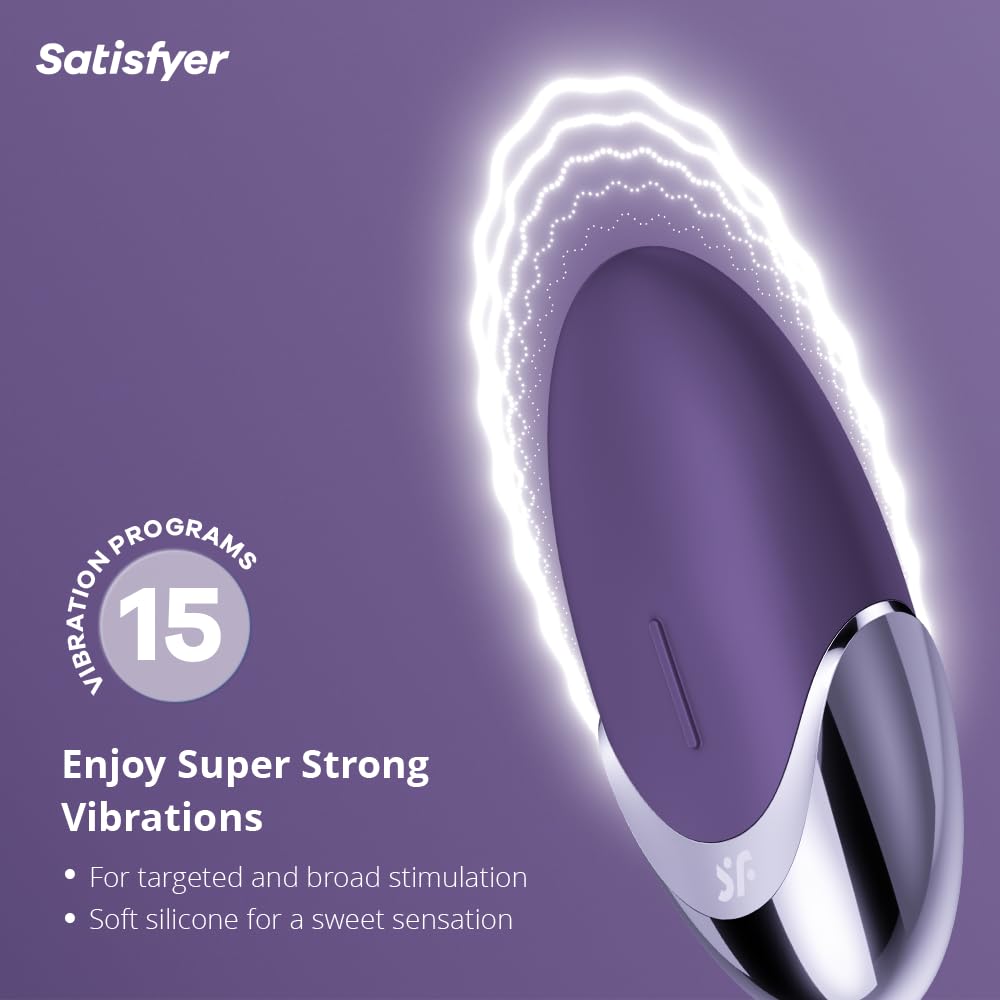 Satisfyer Purple Pleasure Vibrator Sex Toy | Adult Toys for Women | Lay-on Vibrator with 15 Vibration Modes | Vibrating Sexual Pleasure Device | Stimulation Vibrators | Female Wellness Tools - Image 2