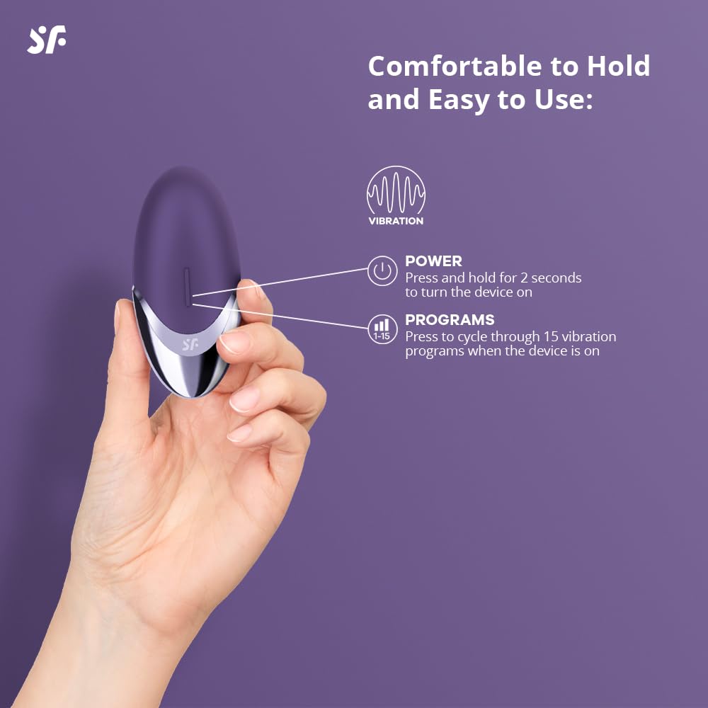Satisfyer Purple Pleasure Vibrator Sex Toy | Adult Toys for Women | Lay-on Vibrator with 15 Vibration Modes | Vibrating Sexual Pleasure Device | Stimulation Vibrators | Female Wellness Tools - Image 3
