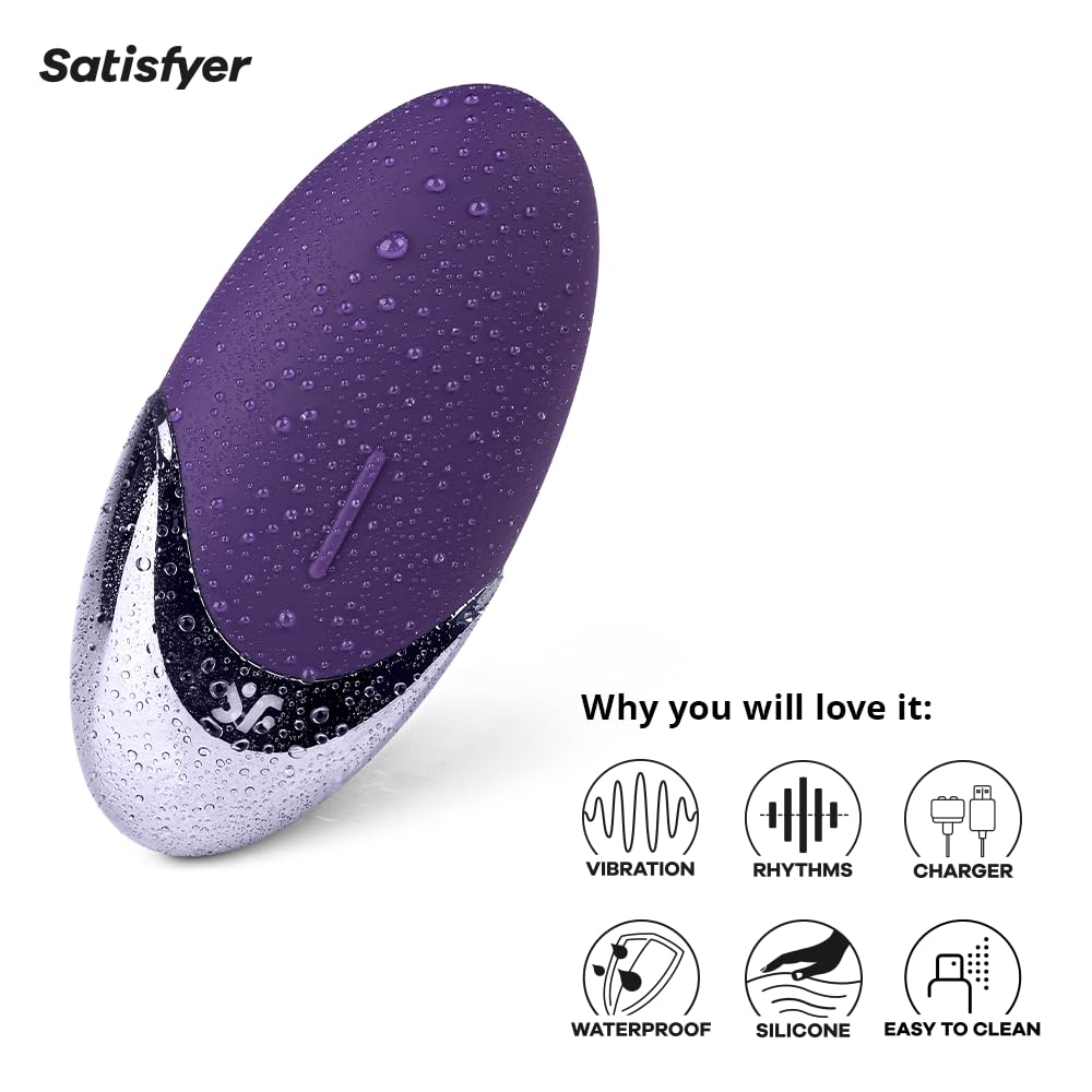 Satisfyer Purple Pleasure Vibrator Sex Toy | Adult Toys for Women | Lay-on Vibrator with 15 Vibration Modes | Vibrating Sexual Pleasure Device | Stimulation Vibrators | Female Wellness Tools - Image 4