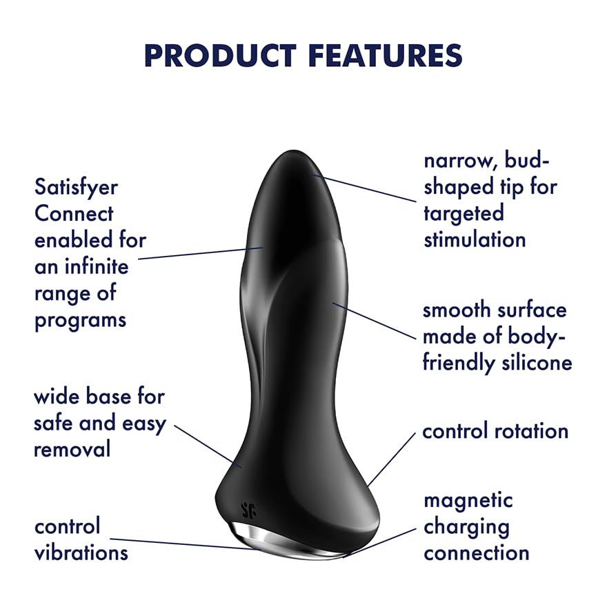Satisfyer Rotator Plug 1+ Anal Vibrator with App Control - Vibrating Anal Sex Toy, Butt Plug, Prostate Stimulator Toys, Anal Dildo with Rotating Base - Waterproof, Rechargeable (Black) - Image 3