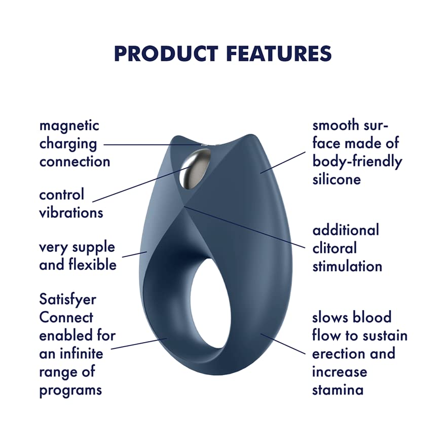 Satisfyer Royal One Vibrating Cock Ring with App Control - Vibration Silicone Penis Ring for Longer, Harder, Stronger Erections - Compatible App, Waterproof, Rechargeable - Image 3