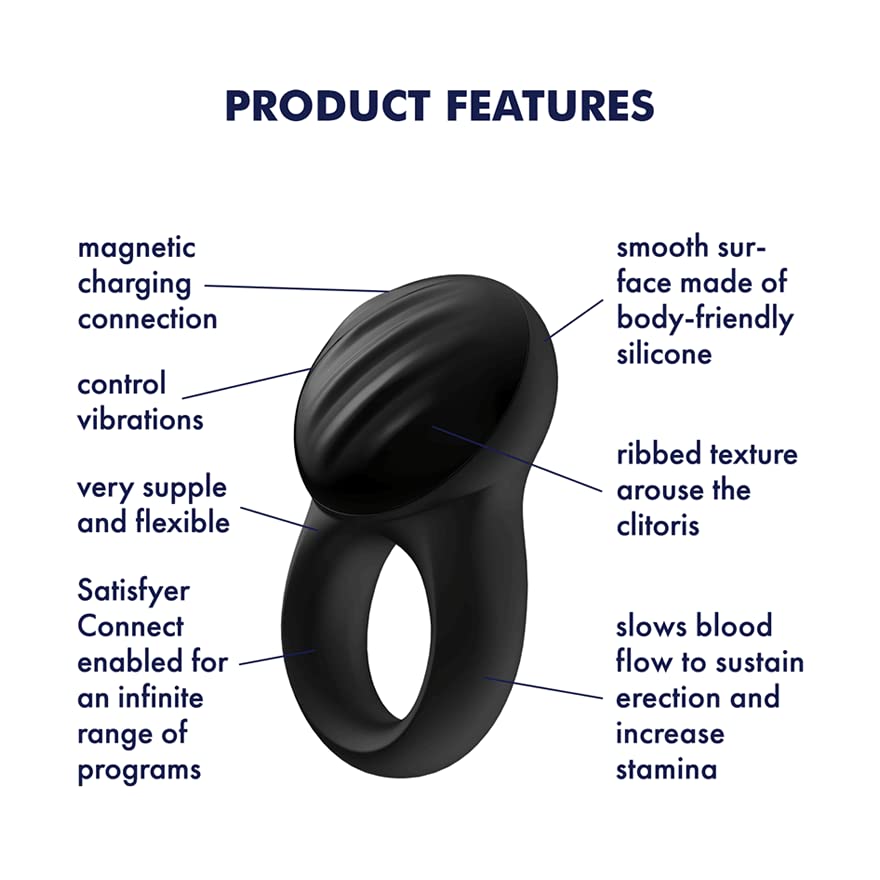 Satisfyer Signet Ring Vibrating Cock Ring with App Control - Vibration Silicone Penis Ring for Longer, Harder, Stronger Erections - Compatible with Satisfyer App, Waterproof, Rechargeable - Image 3