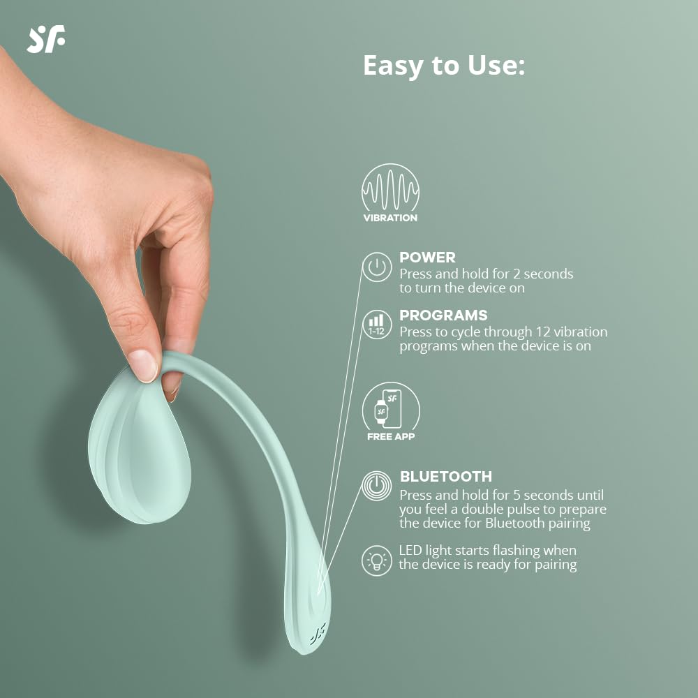 Satisfyer Smooth Petal Connect App Vibrator Sex Toy | Adult Toys for Women | Wearable Vibrator + APP | Vibrating Sexual Pleasure Device | Stimulation Vibrators | Woman Sextoy (Mint) - Image 3