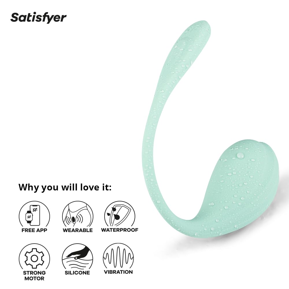 Satisfyer Smooth Petal Connect App Vibrator Sex Toy | Adult Toys for Women | Wearable Vibrator + APP | Vibrating Sexual Pleasure Device | Stimulation Vibrators | Woman Sextoy (Mint) - Image 4