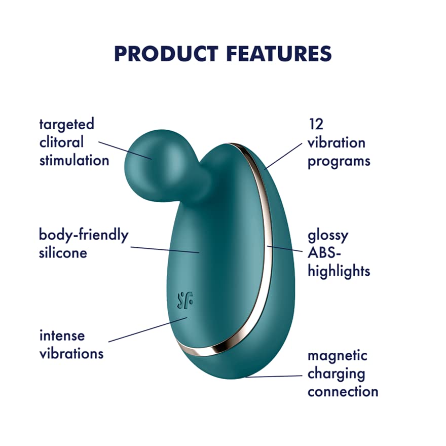 Satisfyer Spot On 1 Vibrator Sex Toy | Adult Toys for Women | Lay-on Vibrator with Magnetic Charging Port | Vibrating Sexual Pleasure Device | Stimulation Vibrators (Petrol) - Image 3