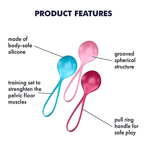 Satisfyer Strengthening Balls - Kegel Ball Exercise Weights, Ben Wa Balls, Pelvic Floor Training, Tightening, Ideal for Beginners, 3-Piece Set (2.18-3.45 oz.) - Image 2