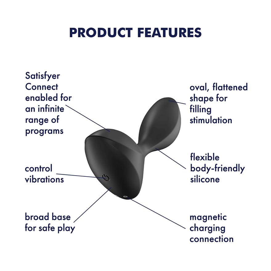 Satisfyer Sweet Seal Connect App | Vibrating Anal Plug | 12 Vibration Programs |Unisex | Rechargeable | Waterproof (IPX7) | Skin-Friendly Silicone (Black) - Image 3