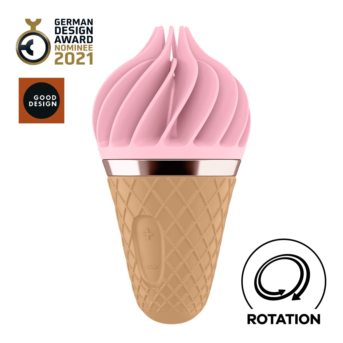 Satisfyer Sweet Treat Vibrator Sex Toy | Adult Toys for Women | Lay-on Vibrator with Rotating Flaps | Vibrating Sexual Pleasure Device | Stimulation Vibrators | Woman Sextoy (Pink/Brown) - Image 2