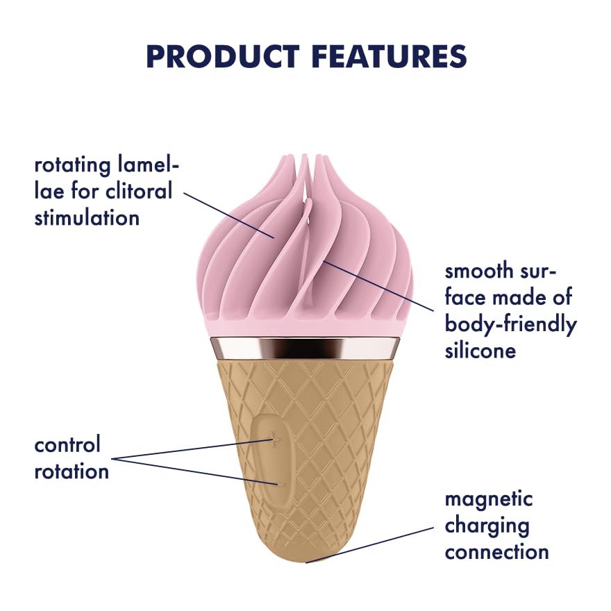Satisfyer Sweet Treat Vibrator Sex Toy | Adult Toys for Women | Lay-on Vibrator with Rotating Flaps | Vibrating Sexual Pleasure Device | Stimulation Vibrators | Woman Sextoy (Pink/Brown) - Image 3