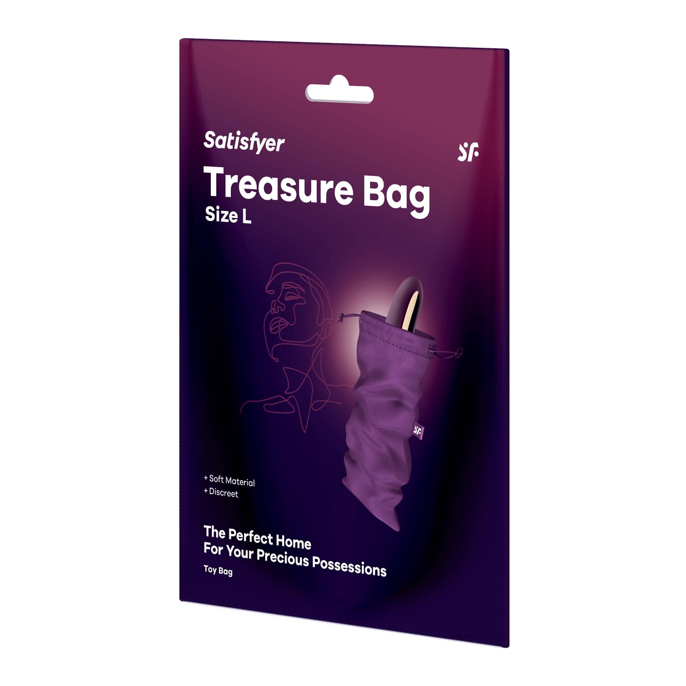 Satisfyer Treasure Bag Size L | Drawstring Storage Bag for Adult Sex Toy - Soft Material, Discreet, Travel Friendly (Lliac) - Image 3