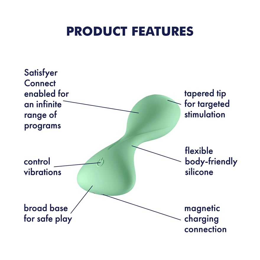 Satisfyer Trendsetter Connect App | Anal Vibrator | App Control | Strong Motor | App Control | Anal Stimulation | Waterproof (IPX7) | Skin-Friendly Silicone | Unisex | Rechargeable Battery (Green) - Image 3