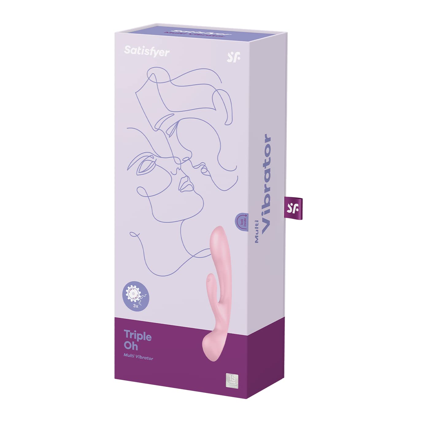 Satisfyer Triple Oh Vibrator Sex Toy | Adult Toys for Women | Multi Vibrator with 2 x 12 Vibration Modes | Vibrating Sexual Pleasure Device | Stimulation Vibrators | Female Wellness Tools (Pink) - Image 4