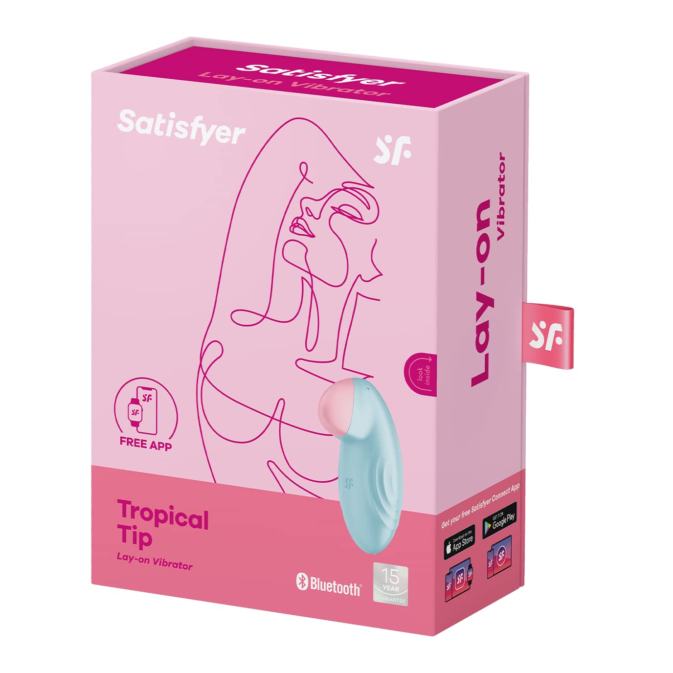 Satisfyer Tropical Tip Connect App Vibrator Sex Toy | Adult Toys for Women | Lay-on Vibrator + APP | Vibrating Sexual Pleasure Device | Stimulation Vibrators | Woman Sextoy (Light Blue) - Image 5