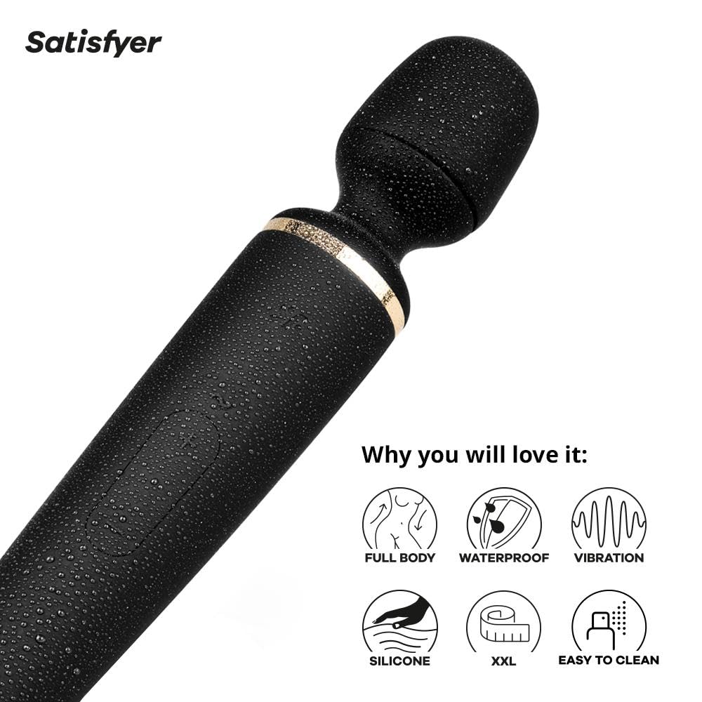 Satisfyer Wand-er Woman Vibrator Sex Toy | Adult Toys for Women | Wand Vibrator in XXL Size | Vibrating Sexual Pleasure Device | Stimulation Vibrators | Woman Sextoy (Black) - Image 4