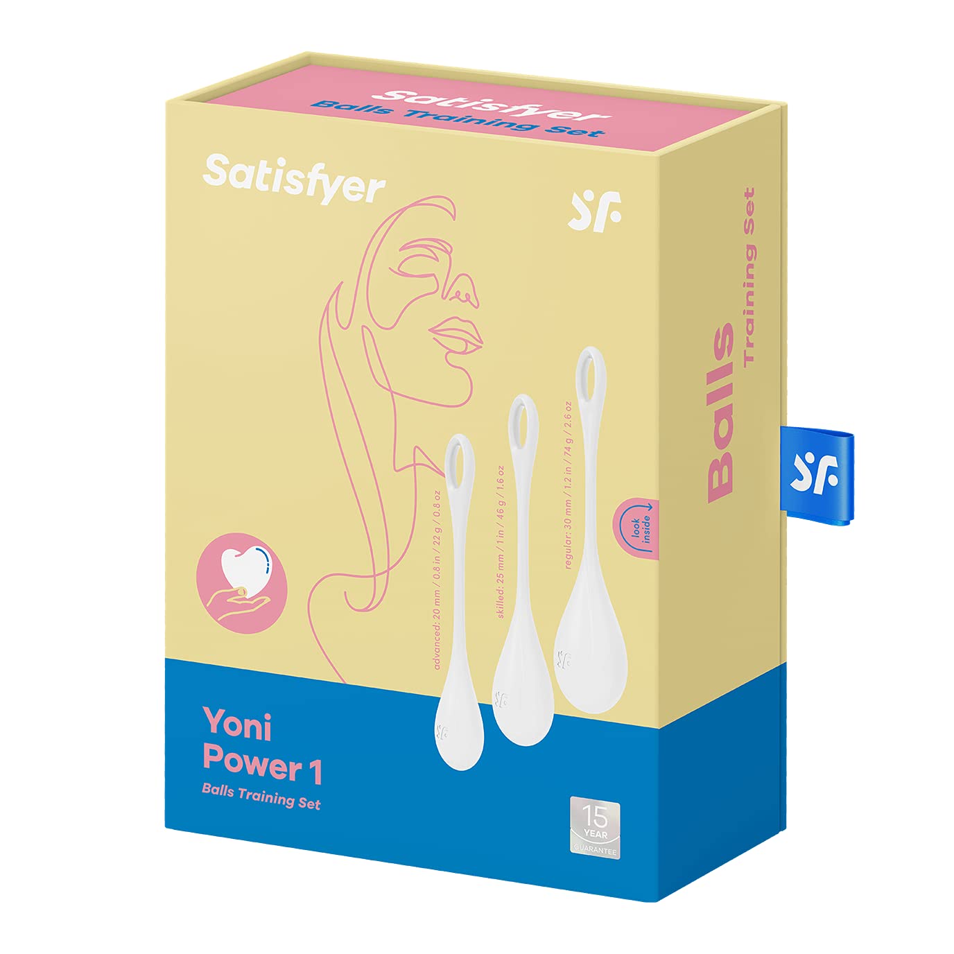 Satisfyer Yoni Power 1 Kegel Balls - Kegel Exercise Weights, Ben Wa Balls, Pelvic Floor Training, Tightening, Ideal for Beginners, 3-Piece Set (White) - Image 3